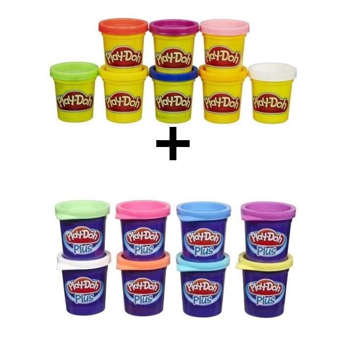 PLAY-DOH - Pack de 8 Pots + 8 Pots Play-Doh Plus