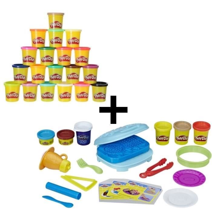 PLAY-DOH - Le Petit Déjeuner Gourmand + Super Pack Coloré 20 Pots
