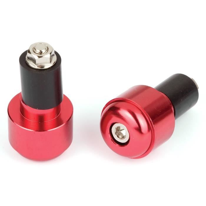 Embouts Guidon Ronds Ø17 Rouge En Alu