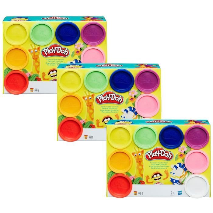 PLAY-DOH - Pack de 3 x 8 Pots de Pâte à Modeler = 24 POTS !