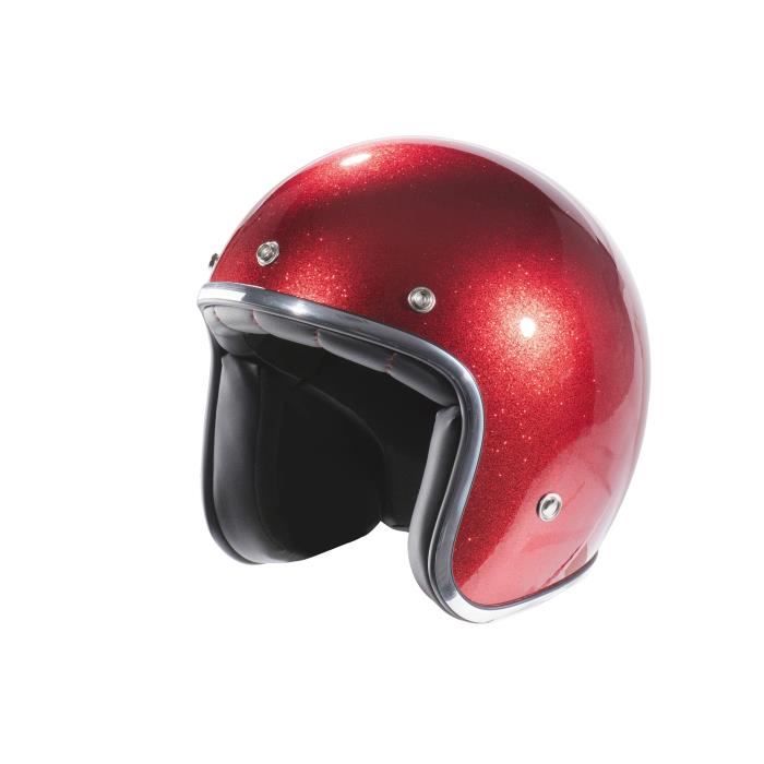 NOX Casque jet N242 - Pailleté rouge