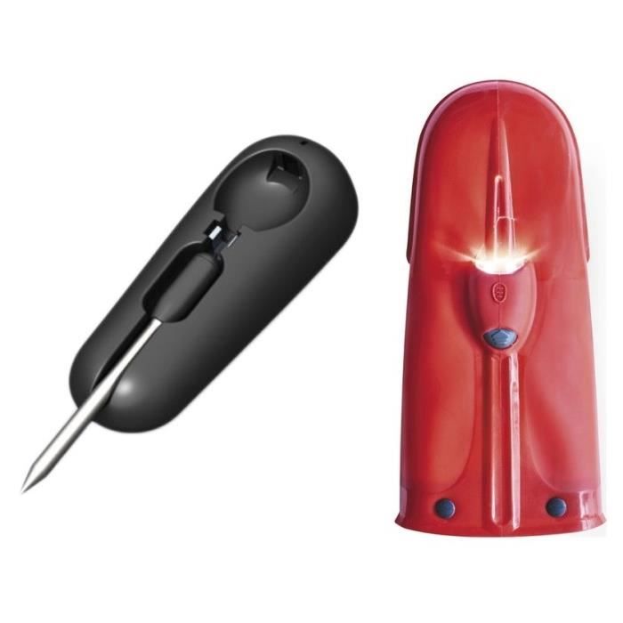 MASTRAD F74300 Meat°it - Sonde de cuisson sans fil noir + Gant de cuisine lumineux ORKA LED offert
