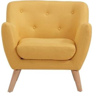 SCANDI Fauteuil scandinave en tissu Jaune
