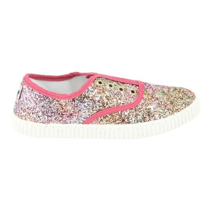 CHIPIE SHŒS Baskets de Ville Joseba Mu Rose et Multicolore Glitter Enfant Fille