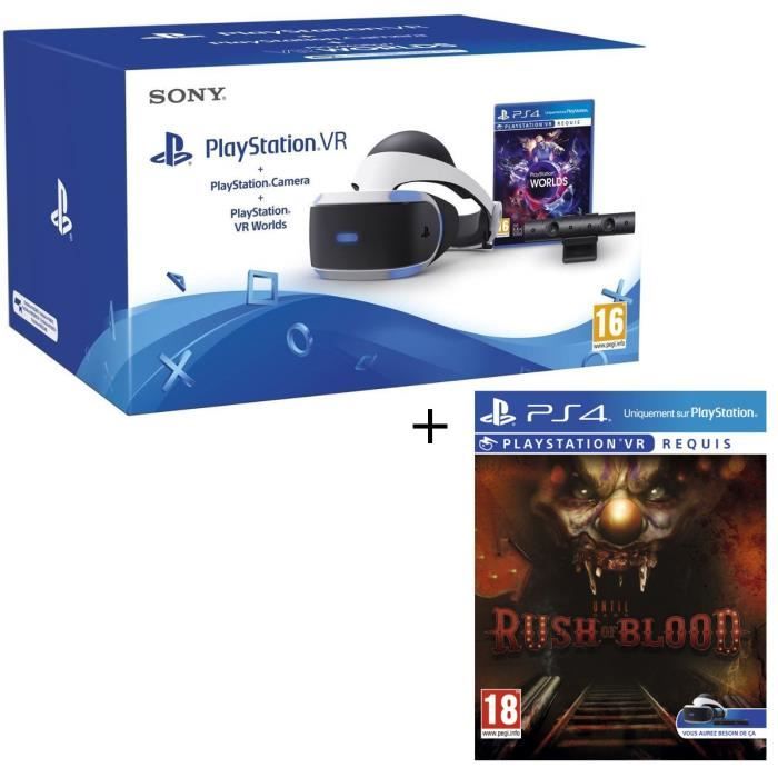 PlayStation VR + PlayStation Caméra + 2 Jeux : VR Worlds + Until Dawn Rush of Blood VR