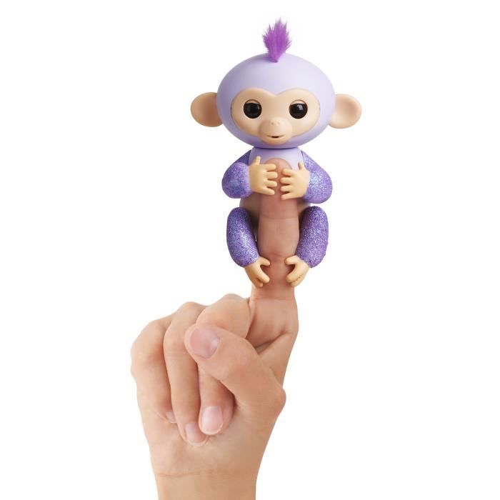 FINGERLINGS Bébé Singe Ouistiti Pailleté - Mauve