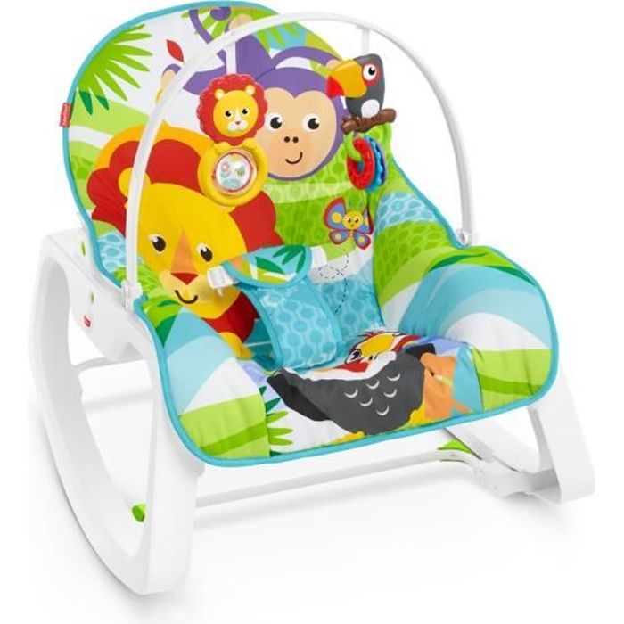 FISHER-PRICE Transat Évolutif 2-en-1 - GNV69 - Transat bébé - Dès la naissance