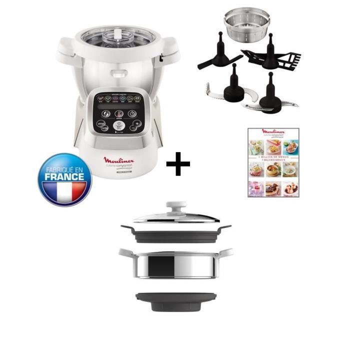 Pack spécial : Robot cuiseur MOULINEX Companion HF800A10 + Accessoire cuiseur vapeur XF384B10