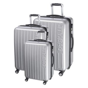CITY BAG Set de 3 Valises 4 Roues 50-60-70 cm STAMPLINE Gris