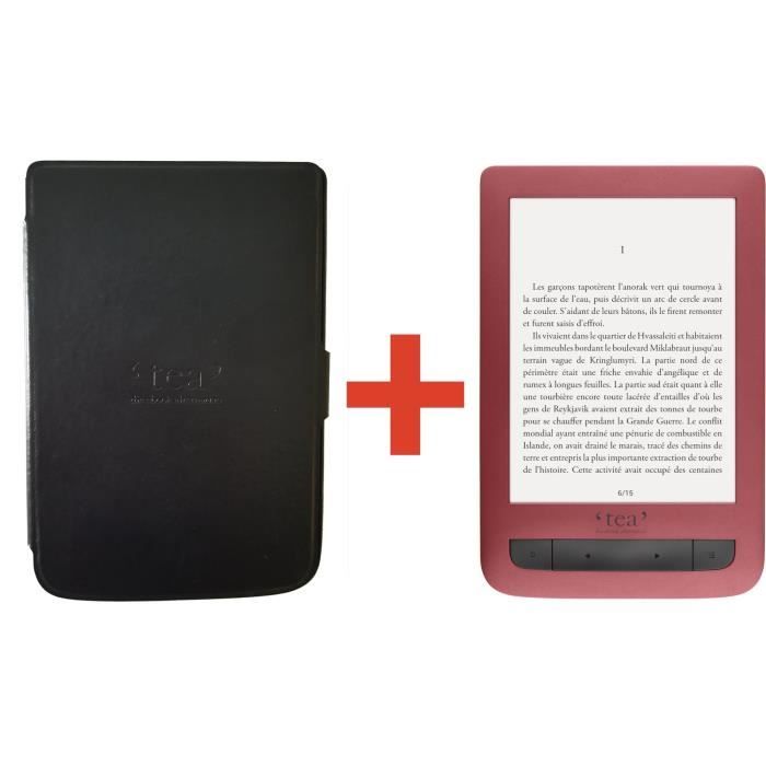 Liseuse numérique Touch Lux 3 TEA - 6 pouces - Rouge + Coque de protection noire offerte