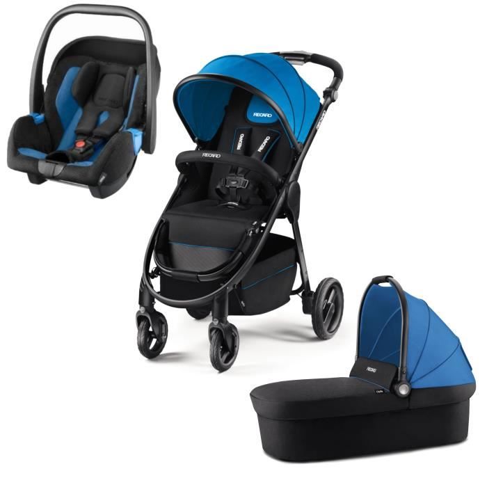 RECARO Poussette trio Citylife + siège auto Gr 0+ Privia + nacelle Citylife - Saphir