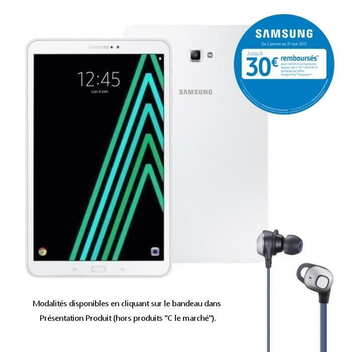 Samsung Galaxy Tab A6 10,1'' + écouteurs Knob filaires offerts - 2Go RAM - Android 6.0 - Octo Core - ROM 16Go - WiFi/Bluetooth