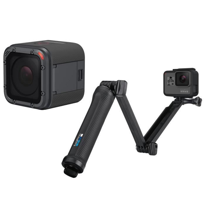 Pack GOPRO HERO 5 Session - Caméra de sport + GOPRO AFAEM-001 3-WAY Fixation 3 en 1 - Poignée - Bras - Trépied
