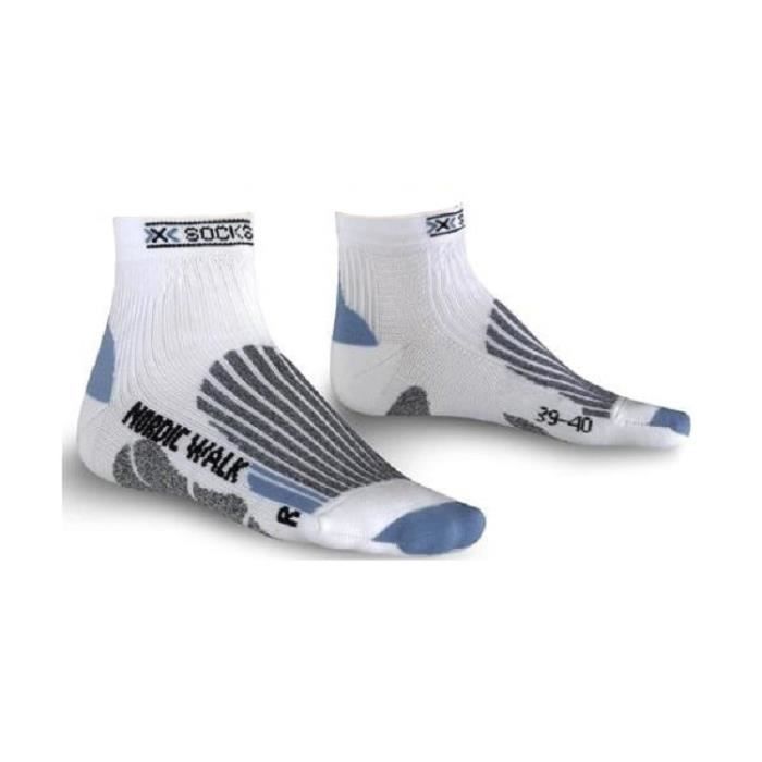 X-BIONIC Chaussettes de Randonnée Walking Femme Blanc et Bleu