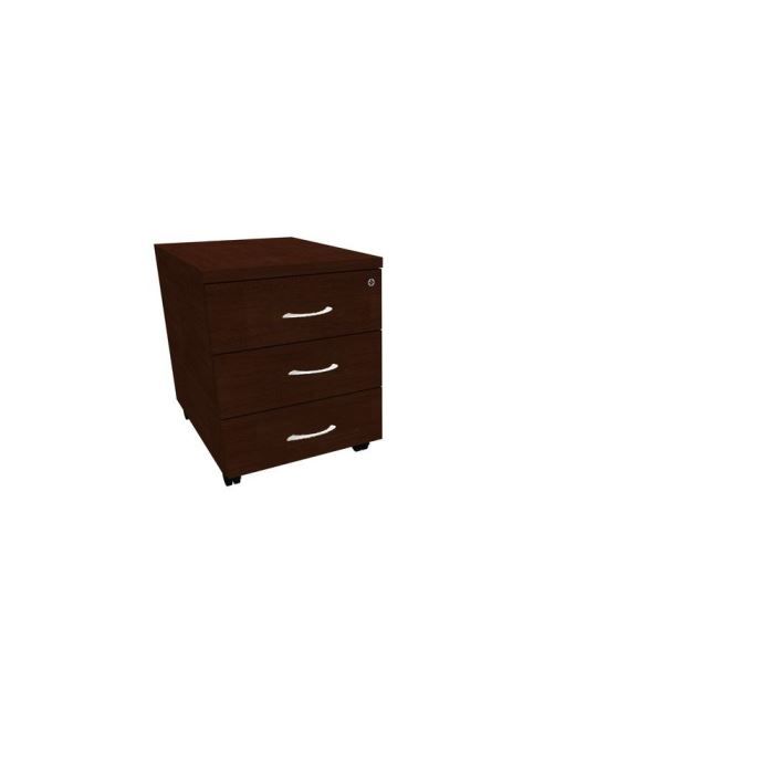 Caisson mobile 3 tiroirs plats Wengé