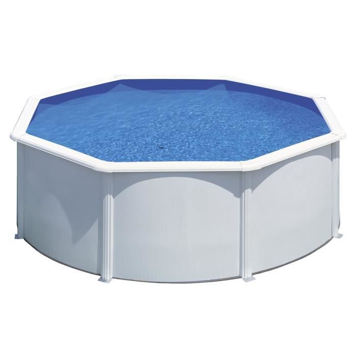 GRE Kit piscine hors-sol ronde en acier Wet Ø3,50x1,20 m - Liner bleu