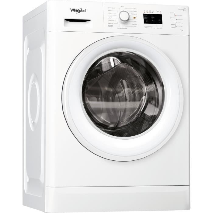WHIRLPOOL FWL71452WFR - Lave linge frontal - 7 kg - 1400 tours / min - A++ - Blanc - FreshCare+