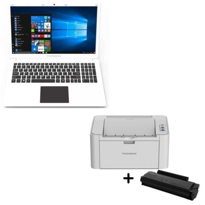 THOMSON PC portable NEO17C-8WH1T + Imprimante laser monochrome DPI + TONER MONOCHROME