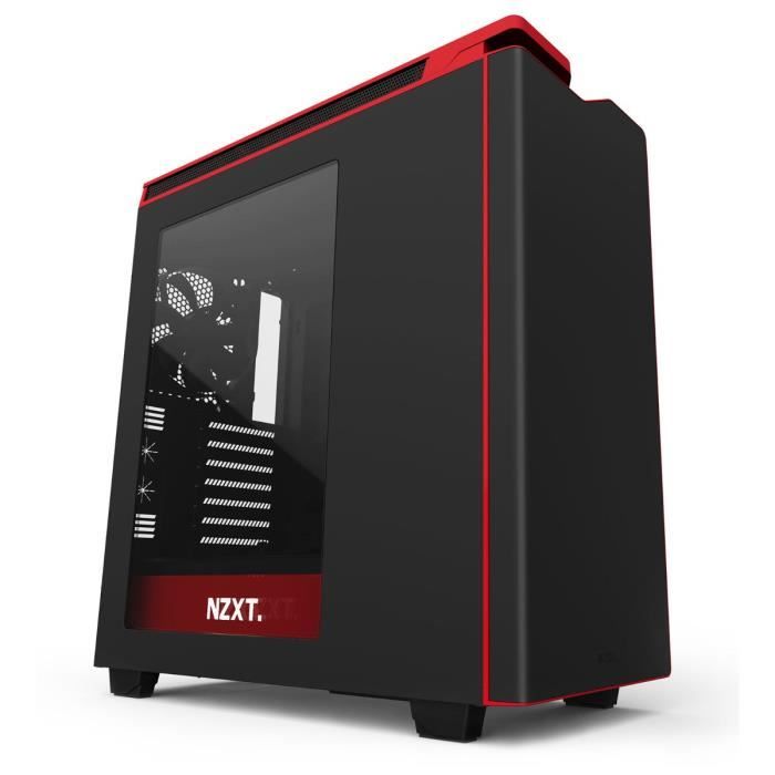 NZXT Boîtier PC H440 - Noir / Rouge - Moyen Tour - Fenêtre