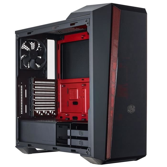 Cooler Master Boîtier PC MasterBox 5t - Moyen Tour - Modulaire - Fenêtre - Rouge / Noir