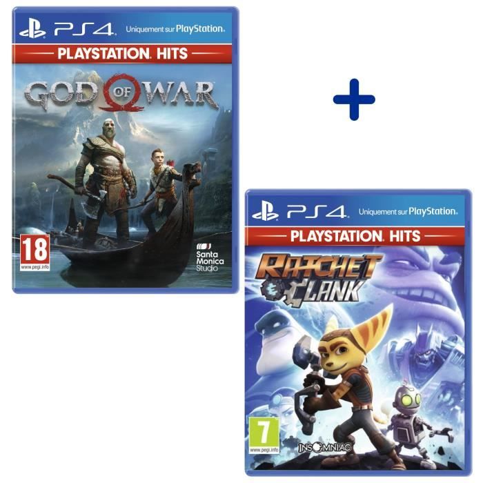 Pack 2 Jeux PS4 PlayStation Hits : God of War + Ratchet & Clank