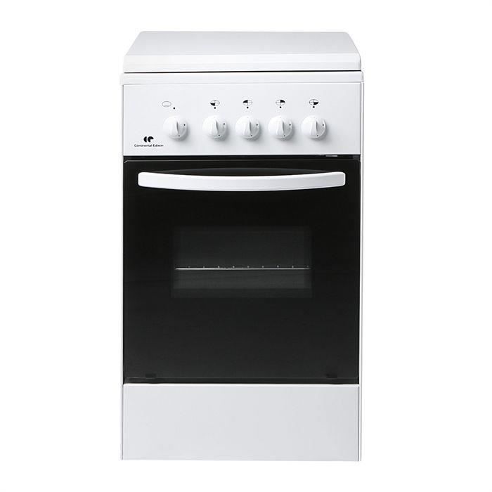 CONTINENTAL EDISON 105WSC - Cuisinière table gaz - 6150W - Four gaz - 43L - L49 x H86cm - Blanc
