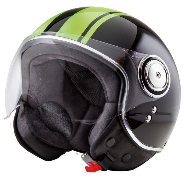 STORMER Casque Jet Flow Soul Lime Noir et Vert