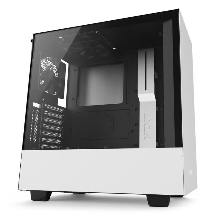 NZXT Boîtier PC Smart H500i - ATX - Smart Device - Panneau en verre trempé - Blanc