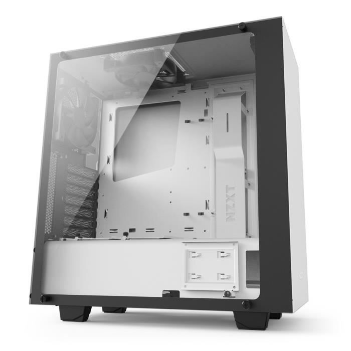 NZXT Boîtier PC S340 - Elite Blanc - Moyen Tour - Fenêtre en verre trempé