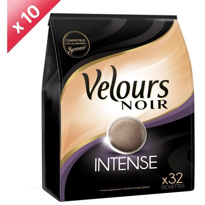 VELOURS NOIR Lot de 10 Cafés Intense 32 dosettes