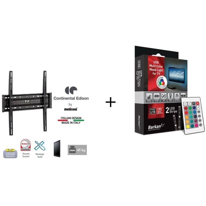 CONTINENTAL EDISON CE400FX12 Support TV + BARKAN L15 LED Pour TV