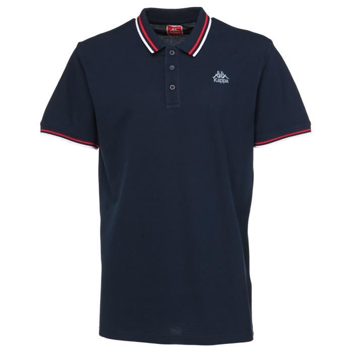 KAPPA Polo Esmalto - Homme - Bleu marine et rouge