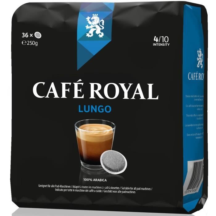 36 dosettes Café Royal Lungo compatibles Système Senséo ®