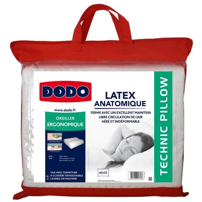 DODO Oreiller ergonomique 40x55cm Latex anatomique