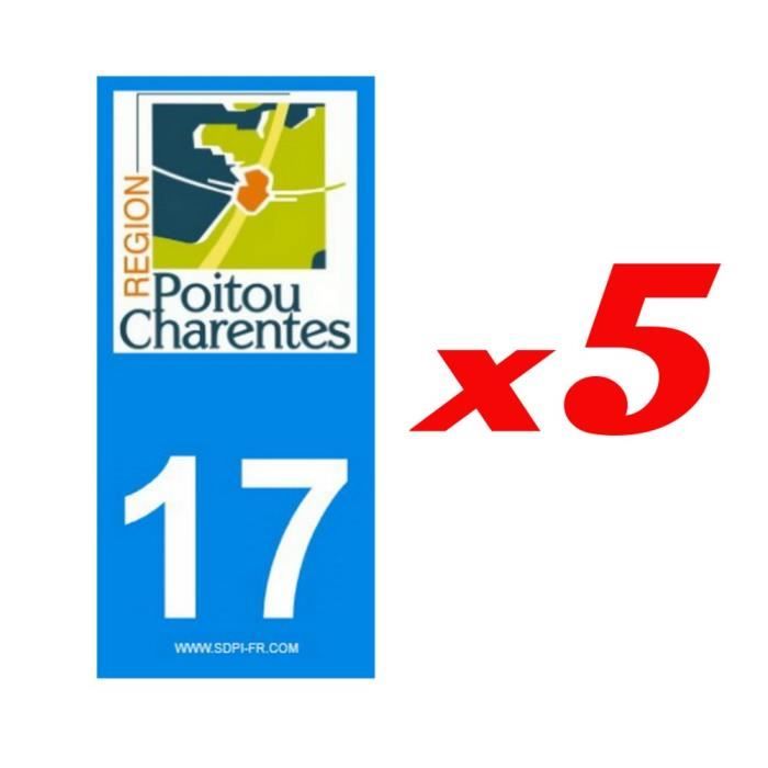 2 autocollants département 17 x5