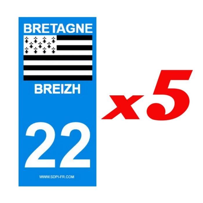 2 autocollants département 22 x5