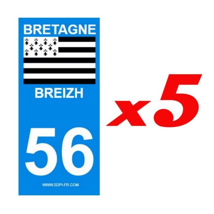 2 autocollants département 56 x5