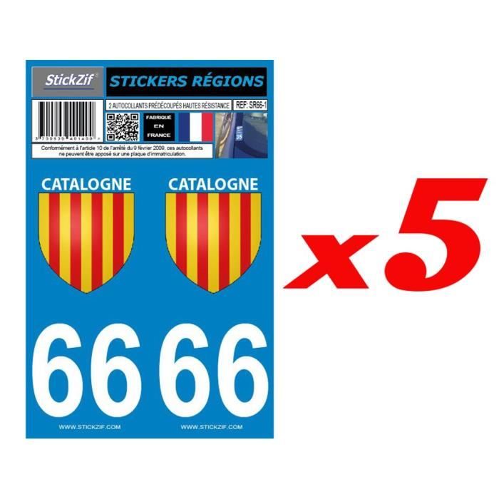 2 autocollants département 66 version 2 x5
