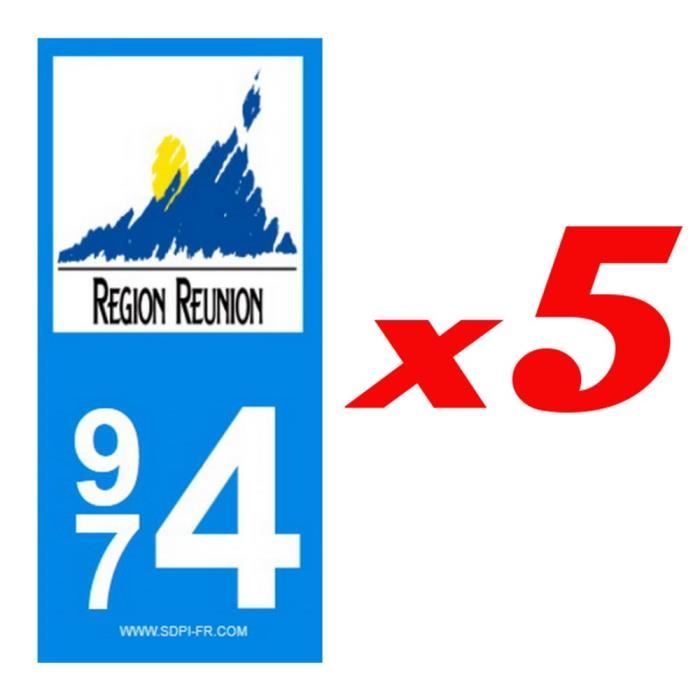 2 autocollants département 974 x5