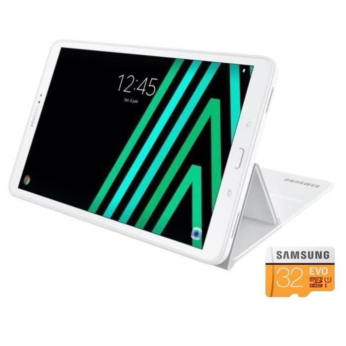 SAMSUNG Tablette tactile Galaxy Tab A6 - 10,1 pouces WUXGA - RAM 2Go - Android 6.0 - Octo Core - Stockage 16Go + Cover + SD 32Go