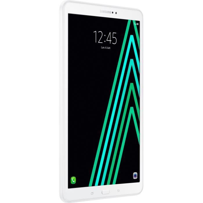 SAMSUNG Tablette tactile Galaxy Tab A6 - 10,1 pouces WUXGA - Stockage 32 Go - RAM 2Go - Androïd Nougat 7.0 - Blanc - WiFi- 4G