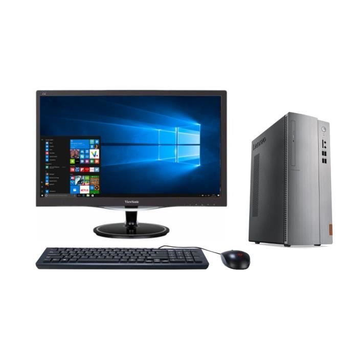 LENOVO PC de bureau Ideacentre 310s-08IAP - RAM 4Go -Celeron J3355 -Intel HD Graphics -Stockage 1To + Ecran LED 24\