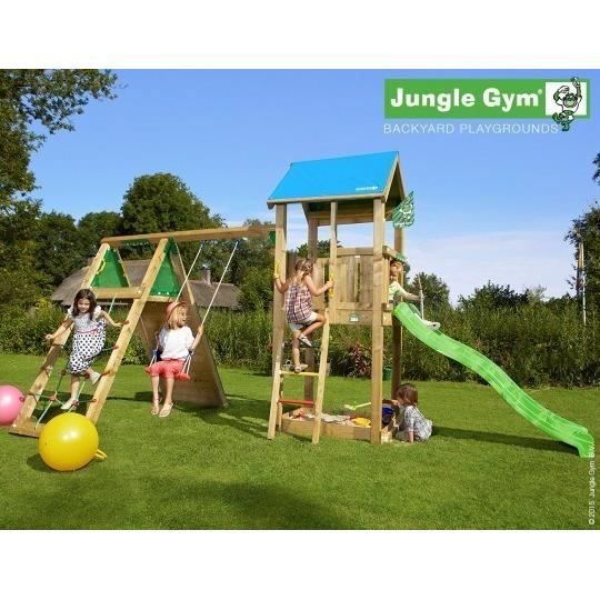 TRIGANO Aire de Jeux Jungle Gym Castle Climb X'Tra E - Hydro tobggan de 2,20m de glisse et Balançoire