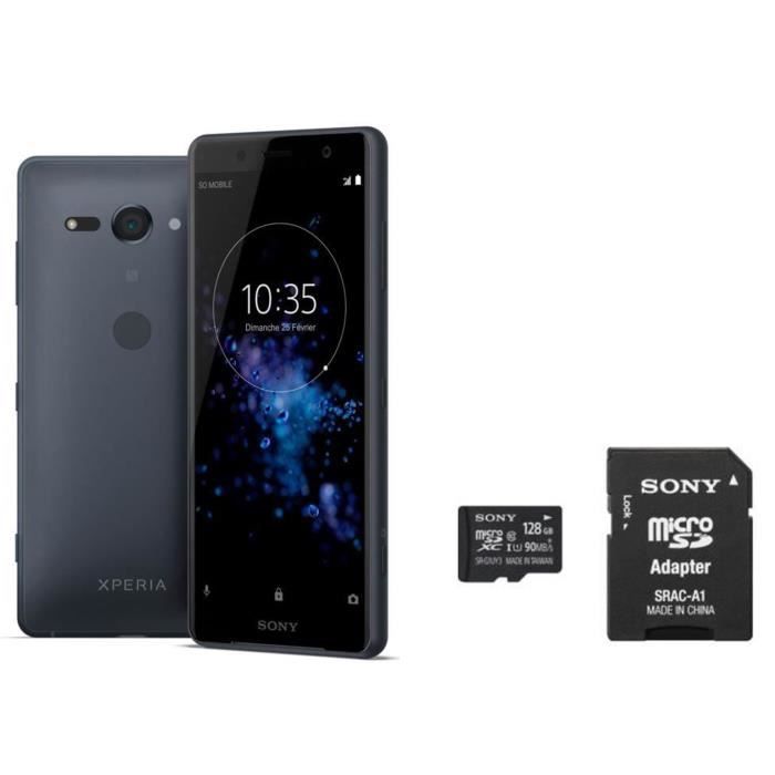 SONY Xperia XZ2 Compact Noir + SONY SRG1UYA Carte micro SDXC 128GB