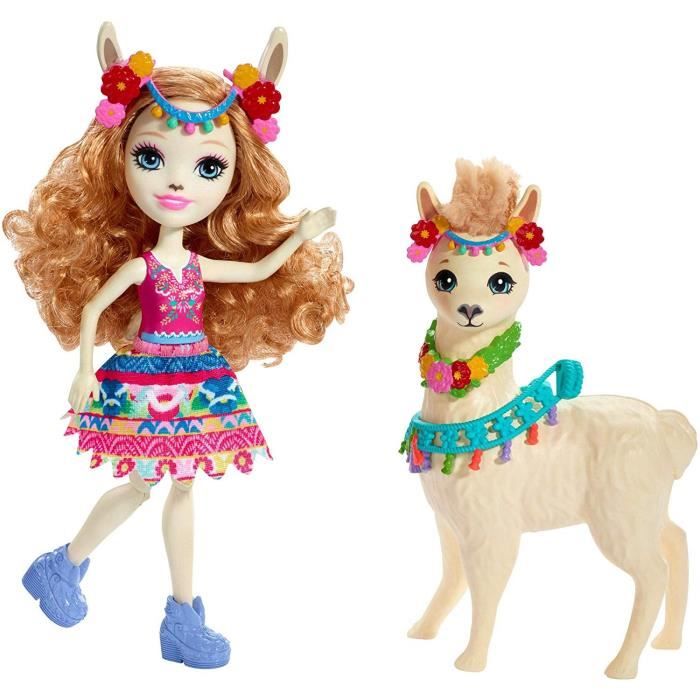 ENCHANTIMALS - Lluella Llama & Fleecy - Mini Poupée 15cm & sa figurine animal