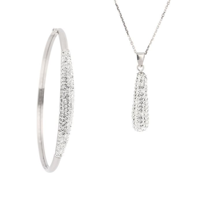 Parure Collier avec Pendentif COLORS orné de Cristaux SWAROVSKI ELEMENTS Femme
