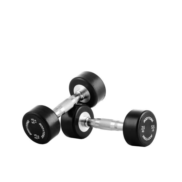 BODYTONE Lot de 2 Haltères - Mixte - Gomme - 2,5 Kg