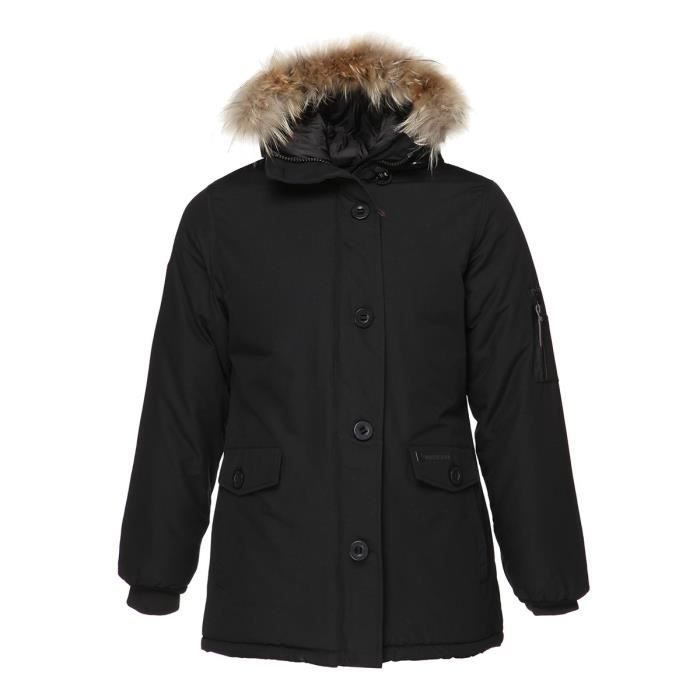 NORTHLAND Parka Femme Isys - Col vraie fourrure - Noir