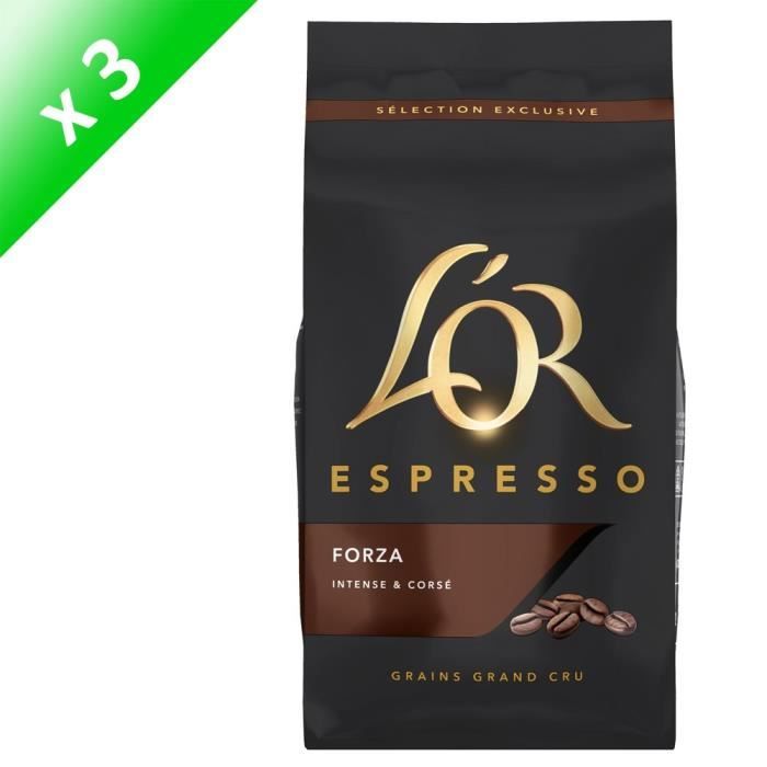 L'OR Café en grains Forza - 3 paquets de 500 g