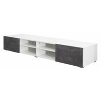MEUBLE TV LIME Meuble TV contemporain blanc laqué et décor b MEUBLE TV LIME Meuble TV contemporain blanc laqué et décor b